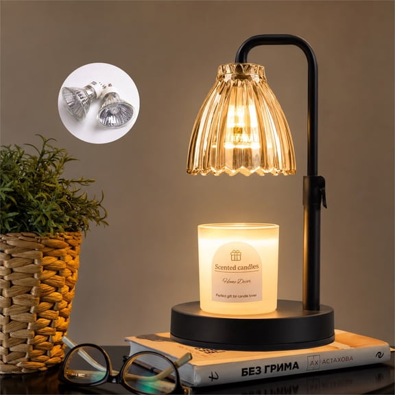 GUPUP Candle Warmer Lamp with Timer, Dimmable Adjustable Height Candle Lamp for Bedroom Home Decor with 2*50W Bulbs
