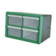 thumbnail image 2 of Cofre de almacenamiento de componentes con 4 cajones, práctico y versátil organizador de piezas de hardware para manualidades, cuentas y maquillaje. Verde, 2 of 8