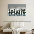 thumbnail image 2 of Elephant Stock Zen Stones Wall Art - Horizontal Canvas Wall Art - Living Room Wall Decor - Wellness Canvas - Gray And Black Decor - 39" x 26", 2 of 4