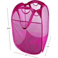 thumbnail image 2 of LAICAIW Strong Mesh Pop-up Laundry Hamper, Quality Laundry Basket with Durable Handles Solid Bottom High Carbon Steel Frame, Easy to Open and Fold Flat for Storage (Pink), 2 of 7