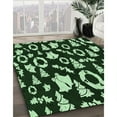 thumbnail image 3 of Ahgly Company Machine Washable Indoor Square Transitional Night Black Area Rugs, 8' Square, 3 of 7