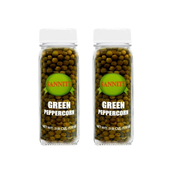 Sanniti Green Peppercorns in Brine, 3.9 oz 2 Pack