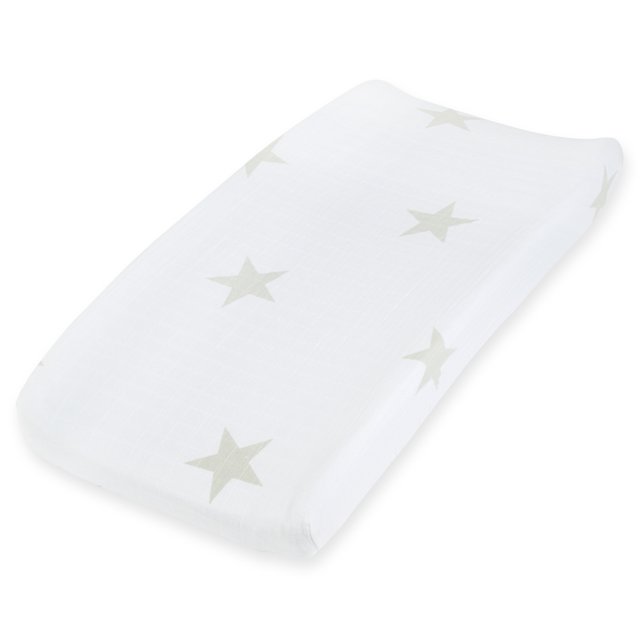 aden + anais changing pad cover, twinkle silver star