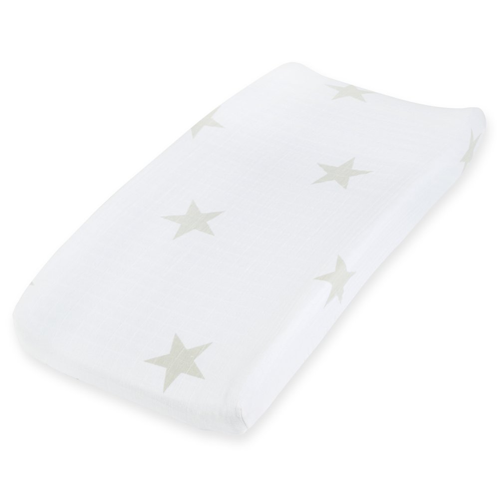 aden + anais changing pad cover, twinkle silver star