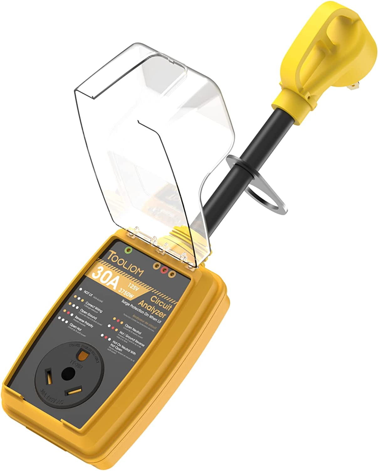 TOOLIOM Surge Protector 30A 5000 Joules Circuit Analyzer Power Guard