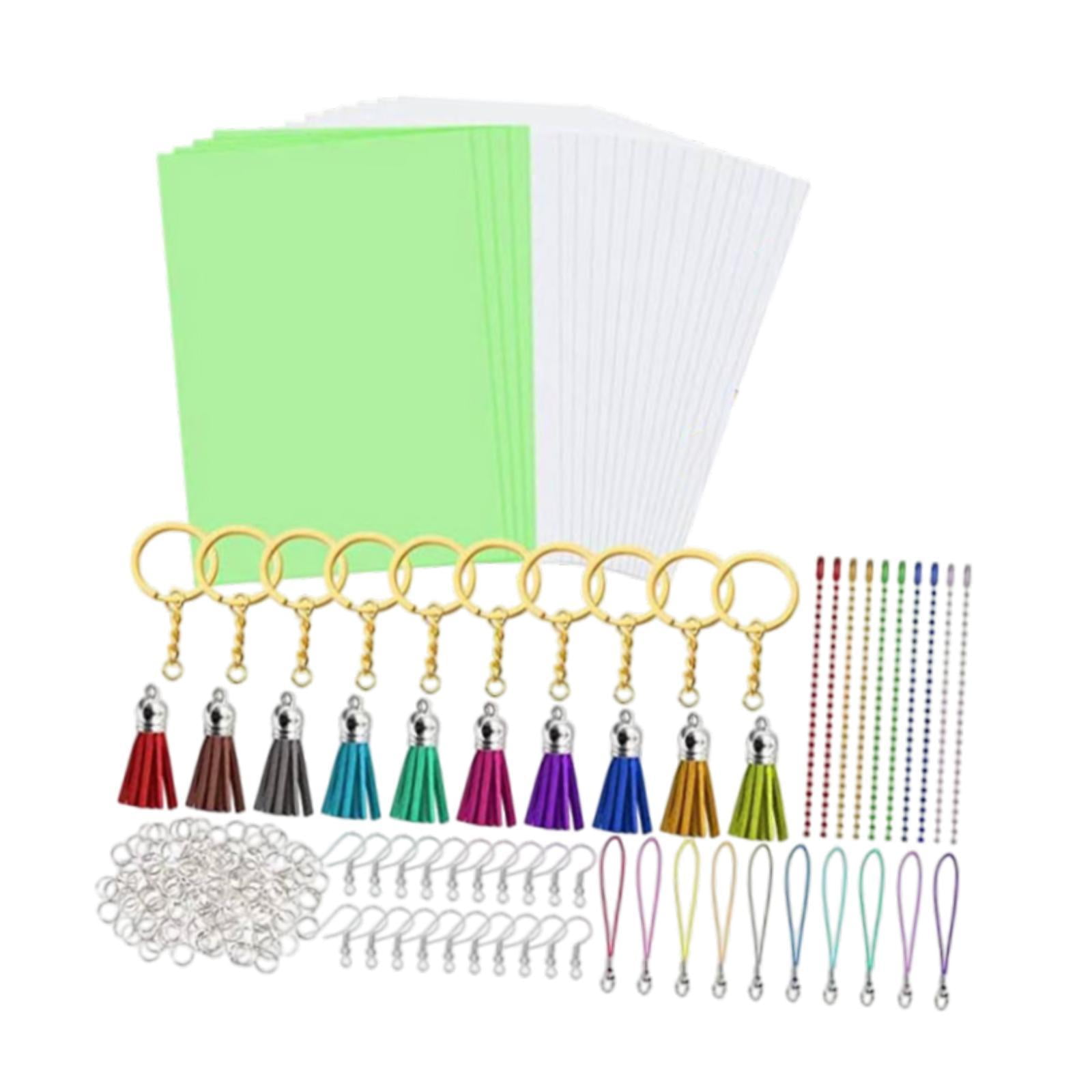 S SERENABLE 20Pcs Heat Shrinkable Sheet Materials DIY Supplies Art Crafting Project Heat Shrink Film Papers Kit for Father'S Day Necklace