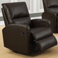 thumbnail image 3 of Monarch Specialties Recliner Swivel Glider, Charcoal Grey Bonded Leather, 3 of 4