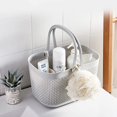 thumbnail image 4 of Linqz Plastic Storage Baskets with Handles, Shower Caddy Organizer for Bathroom & Kitchen, Grey, 4 of 8