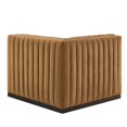 thumbnail image 4 of Modular Sofa Corner Chair, Black Brown, Velvet, French Living Lounge Cafe Lobby Hospitality Restaurant, Modern Contemporary Boutique HB33753, 4 of 6