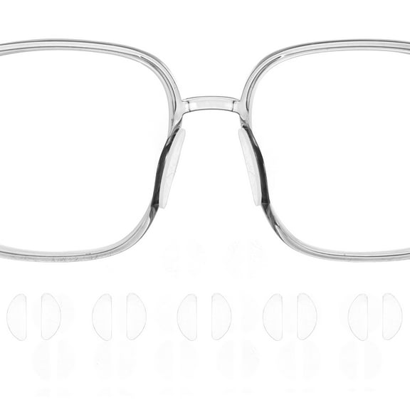 Uxcell 5 Pairs Eyeglass Nose Pads 0.9mm Glass Nose Grips D-shaped Clear