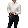 thumbnail image 3 of Women'S Elegant Solid Single Breasted High Street Jacket for Party and Chic Outwear Apricot S, 3 of 9