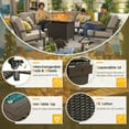 thumbnail image 6 of Homall 50,000 BTU Rattan Propane Outdoor Fire Pit Table with Wheels, Brown, 6 of 7