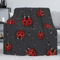 thumbnail image 3 of Ladybug Raindrop Lightweight Plush Microfiber Blanket, Warm Cozy Couch Bed TV Blanket Throw Blanket for All Season 60"x80" for Kids Adults, 3 of 5