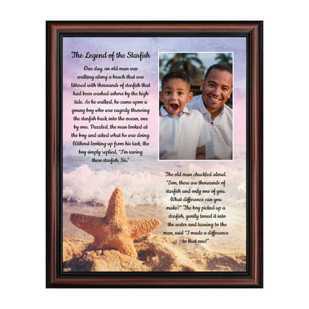The Starfish Story Teacher Gift The Legend of the Starfish Wall Decor Thank You Gifts or Encouragement Gifts Thinking of You Gifts Add to Your Thank You Gift Basket Framed Home Decor 5005W