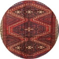 thumbnail image 1 of Ahgly Company Machine Washable Indoor Round Traditional Sienna Brown Area Rugs, 4' Round, 1 of 7