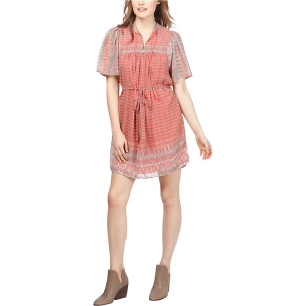 Lucky Brand Jenna vestido acampanado para mujer, rosa, grande
