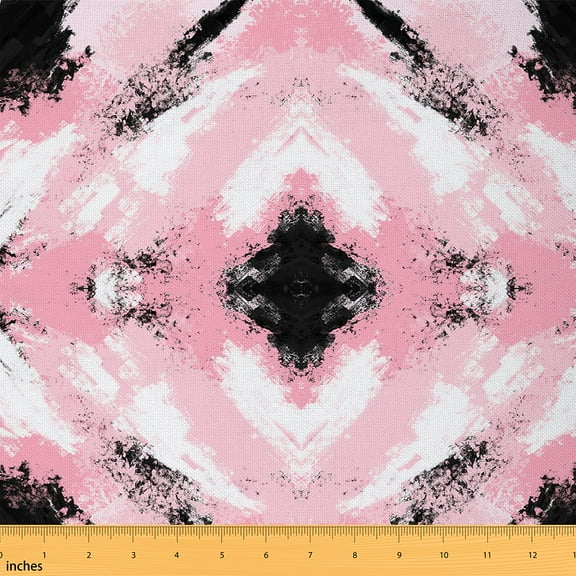 Castle Fairy Abstract Vintage Fabric by the Yard 1 Yard,Watercolor Artwork Home Decor Fabric by the Yard,Geometric Plaid Room Decor Fabric by the Yard,Super Cozy Gradient Room Decor