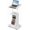 White,20" x 16" x 44", variant on BarefHaven Rolling Lectern Podium Stand, Height Adjustable Laptop Table with Tilting Tabletop & Storage Shelves, Compact Standing Desk with Lockable Casters for Home Office School (White)