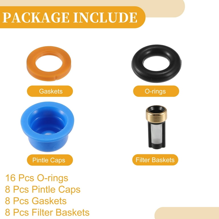 Fuel Injector Repair Rebuild Kit Set O-Ring Pintle Cap Spacer Filter