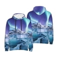 thumbnail image 6 of Bingfone Night At Lake Aurora 1 Men's Drawstring Hoodie Long Sleeve Pocket Sweatshirts-X-Large, 6 of 6