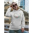 thumbnail image 2 of Horns With Watercolor Flowers Hoodie Women -Image by Shutterstock, Female Medium, 2 of 4