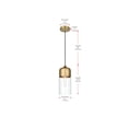 thumbnail image 3 of Living District Ashwell 5 Inch Pendant Clear Shade in Satin Gold, 3 of 10