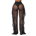 thumbnail image 3 of Qiylii Women Sexy Transparent Beachwear Pants, Mesh Sheer Long Trousers, Bikini Cover Up Beachwear, 3 of 7