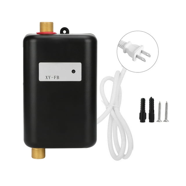 Household Dual Use Regulator Intelligent kitchen Water Heater Mini Rapid Heating Machine with Indicator Light Black(US Plug 110V 3000W )