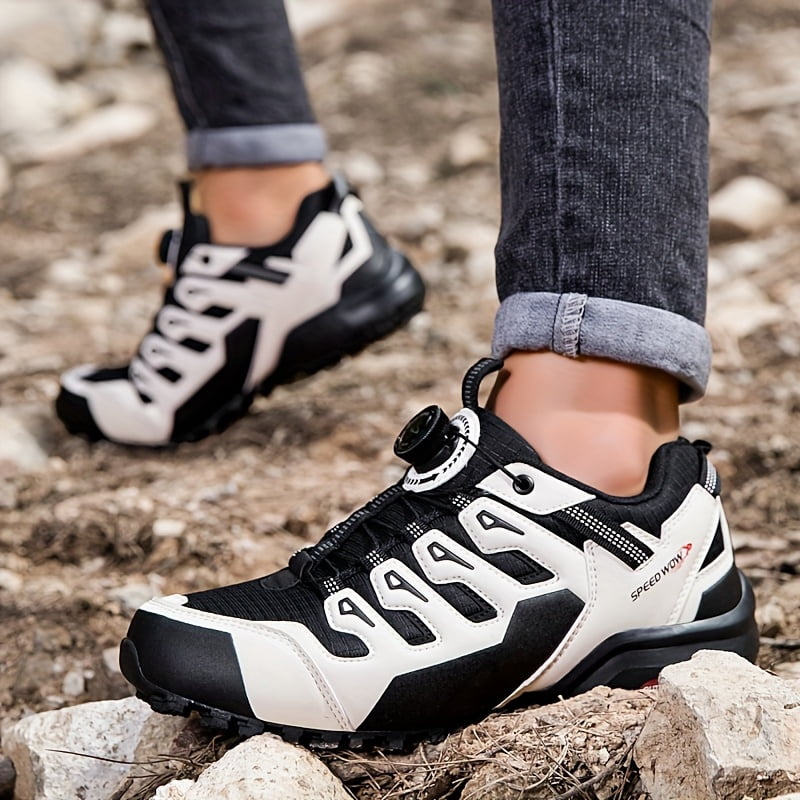 [Sneakers] Outdoor Hiking Men'S Shoes, Cross-Country Mountain Breathable Low-Top Hiking Shoes, Rotating Button, Non-Slip, Shock-Absorbing Sports Casual Shoes