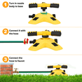 thumbnail image 3 of Celectigo Automatic 360° Rotating Lawn Sprinkler with 2 Spray Methods, Garden Hose Sprinkler for Yard, Yellow - 1pc, 3 of 8