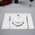 thumbnail image 2 of MKHERT Abstract Gray Chevron Zigzag Nautical Anchor and Rose Placemats Table Mats for Dining Room Kitchen Table Decoration 12x18 inch,Set of 4, 2 of 4