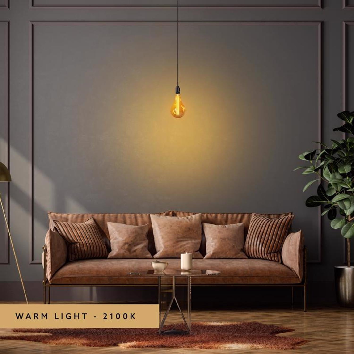 Feit PS50 E26 (Medium) Filament LED Bulb Warm White 60 Watt Equivalence 1 Pk