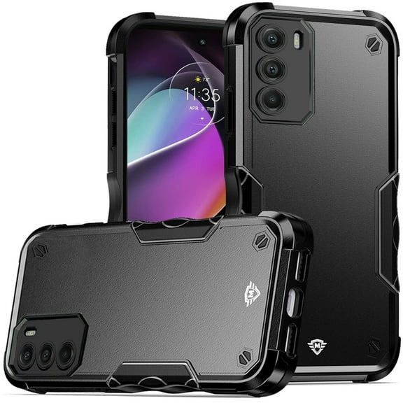 For Motorola Moto G 5G 2022 Premium Tough Shockproof Hybrid Heavy Duty 2in1 Bumper Rugged Rubber Defend Armor Cover ,Xpm Phone Case [ Black ]