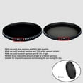 thumbnail image 4 of Filtre Variable ND2 vers ND400 Mince, Réglable, Filtre ND Variable, Verre Optique 67 mm, 4 of 9