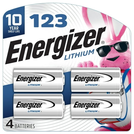 Energizer 123 3V Lithium Photo Batteries (4 Pack), CR123A High Power Lithium Batteries Compatible with Cameras, Flashlights, Electronics and More