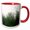 Red/White, variant on 3drose, Raindrops on the Window, Greenery, 11oz Two-tone Green Mug