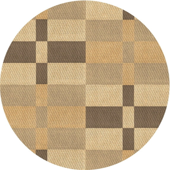Ahgly Company Machine Washable Indoor Round Transitional Copper Brown Area Rugs, 3' Round