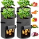 thumbnail image 1 of Nvzi Paquete de 4 bolsas para cultivo de patatas de 10 galones con solapa, bolsas de cultivo de tela resistente con asa y ventana de cosecha, bolsas para cultivo de plantas en el jardín, color gris, 1 of 5