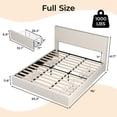 thumbnail image 3 of Full/Queen/King Size  Bed Frame with 4 Storage Drawers, Platform Bed Frame with Upholstered Channel Tufted Wingback Headboard, Strong Wooden Slats Support, No Box Spring Needed, 3 of 8