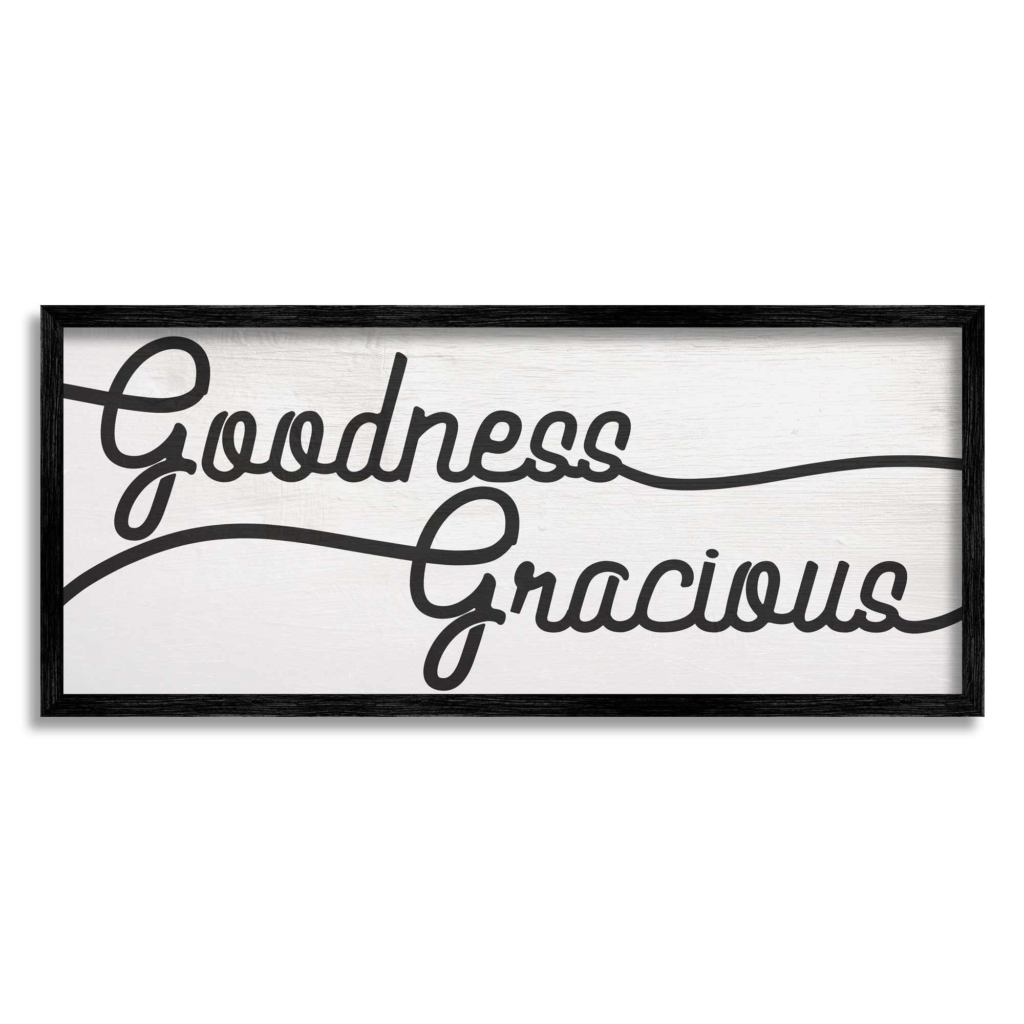 Stupell Industries Bold Goodness Gracious Phrase Minimal Family Text Typography Painting Gray Framed Art Print Wall Art, 13 x 30