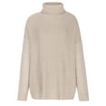 thumbnail image 3 of IROINNID Reduced Womens Sweater Turtleneck Pullover Sweater Solid Color Leisure Mid-Length Long Sleeve Sweater Tops, 3 of 5