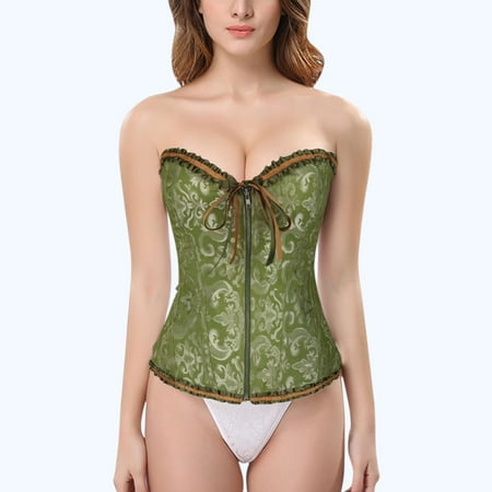 

Women s LaceBack Zip Corset Top Bustier Body Shapewear Size XXL