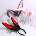 thumbnail image 7 of Fvsianol Rabbit Ear Hair Hoop Rabbit Ear Headband Rabbit Ear Hair Hoop Lolita Long Bunny Ears Plush Contrast Color Cosplay Elastic Furry Hair Hoop Headdress, 7 of 7