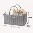 thumbnail image 5 of Byseng Baby Diaper Caddy, Nursery Storage Bin And Car Organizer For Diapers And Baby Wipes (Gray), 5 of 7