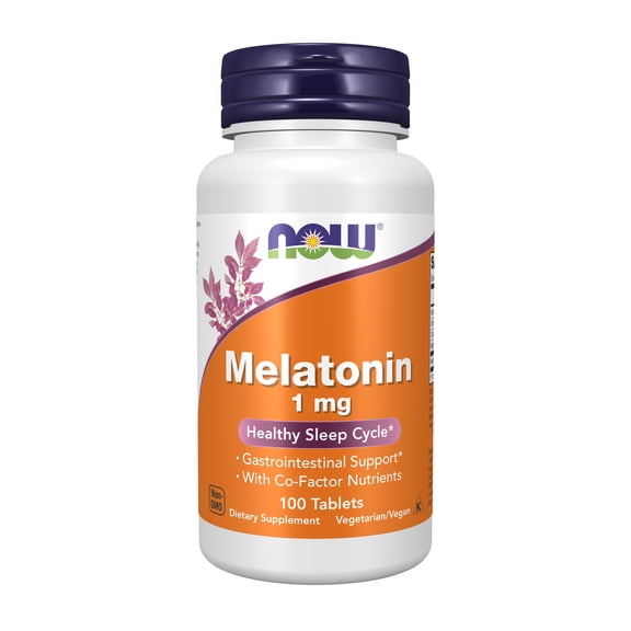 NOW Supplements, Melatonin 1 mg, with Co-Factor Nutrients, Healthy Sleep Cycle*, 100 Tablets