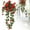 Red, variant on Artificial Geranium Hanging Basket Flowering Plant Realistic Silk Flowers For Home Porch Patio Balcony Wedding Decor