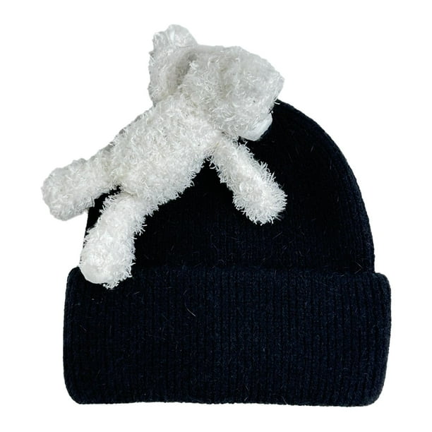 Gorro de invierno, accesorio para disfraz, térmico, informal, grueso, a moda, para mantener calor, gorro de nieve. Negro