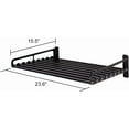 thumbnail image 2 of Wall Mounted Microwave Oven Rack, 23.58x15.52in Black Shelf, 80lbs Load Bearing for Dorm, Kitchen, Bedroom, 2 of 8