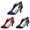 Blue, variant on Women's Peep Toe Mid Heel Sandals Cutout Design Back Zipper Summer Casual Footwear Blue 35