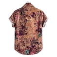 thumbnail image 5 of TIHLMK Mens Tshirts Mens Linen Ethnic Short Sleeve Casual Printing Hawaiian Shirt Blouse T-shirt, 5 of 8